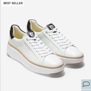 Cole Hahn Women's GrandPrø Topspin Sneaker in White and Black